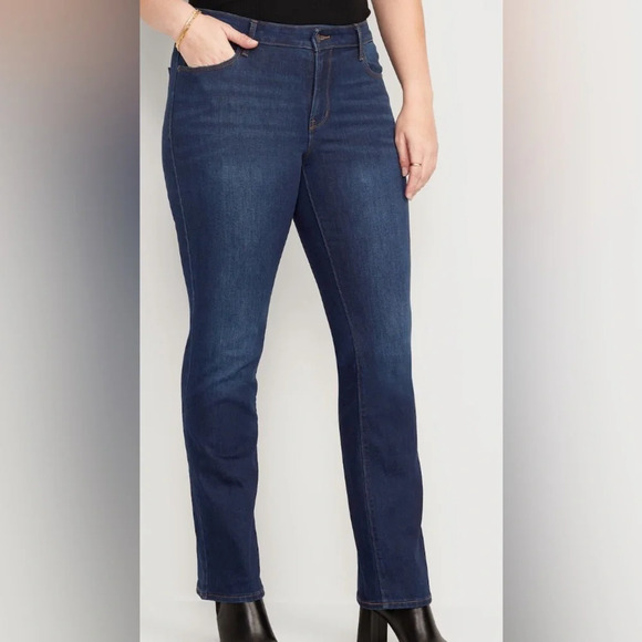 Old Navy Denim - Old Navy Mid Rise Kicker Bootcut Dark Blue Denim Jean Sz 10 Tall